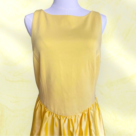 🎁NWT Maeve Yellow Boat-Neckline Bubble Mini Dress Size Medium - Picture 7 of 12